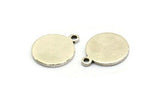 Silver Cabochon Tag, 12 Antique Silver Plated Brass Cabochon Tags With 1 Loop, Stamping Tags (14.5x12x1mm) BS 2062