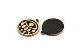 Brass Round Charm, 2 Raw Brass Round Charms With 1 Loop, Copper Eye Findings, Copper Teardrop Findings (19x17x1.5mm) N2382