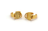 Pink Ring Setting, Gold Plated Brass Gorgeous Ring Settings With 2 Claws, Ring Blanks (14.5x12.5x1.2mm) BS 1911