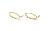 Gold Marquise Earring, 6 Gold Plated Brass Marquise Stud Earrings (8x20x0.80mm) D0041 A1365