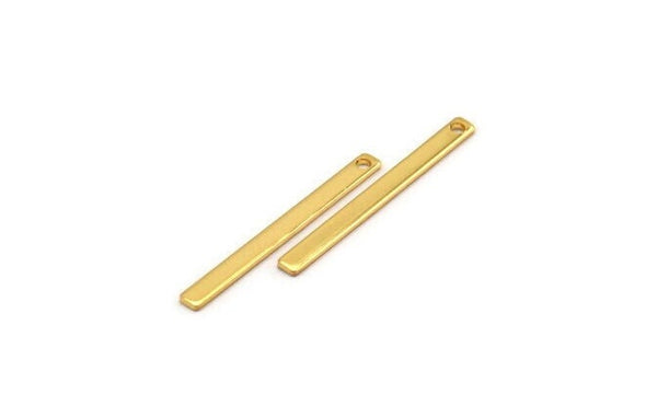 Modest Tiny Jewelry, 6 Gold Plated Brass Bars (35x3x1mm) A0830 H0973