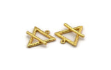 Gold Element Charm, Textured Gold Plated Brass Earth Element Symbol Charm With 1 Loop (26x23mm) N1973