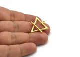 Gold Element Charm, Textured Gold Plated Brass Earth Element Symbol Charm With 1 Loop (26x23mm) N1973