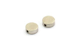Silver Spacer Beads, 25 Antique Silver Plated Brass Spacer Connectors, Round Beads (8x3mm) D0128 S482