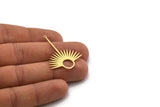 Brass Sun Charm, 8 Raw Brass Sun Charms With 1 Loop, Findings (38x30x0.60mm) SMP0280 A2642