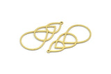 Brass Drop Charm, 12 Raw Brass Drop Shaped Charms With 1 Loop, Findings (39x19x0.60mm) SMP0144 A5756