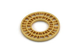 Gold Wheel Charm, Gold Plated Brass Wheel Charm, Findings (30x2mm) D1338