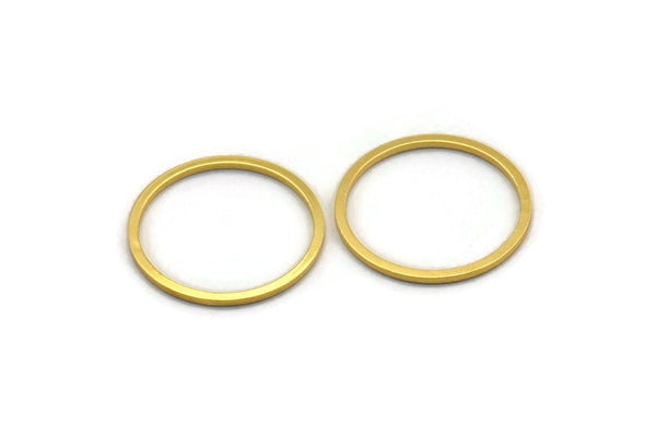 23mm Circle Connector, 12 Gold Plated Brass Circle Connectors (23x1.3x1mm) A3782