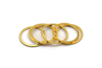 23mm Circle Connector, 12 Gold Plated Brass Circle Connectors (23x1.3x1mm) A3782