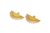 Gold Sun Charm, 12 Gold Plated Brass Sun Charms With 1 Loop, Findings (20x13x0.60mm) A4057