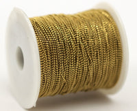 Raw Brass Chain, 10 M. 1 Mm Raw Brass Faceted Ball Chain - Brs 4 ( Z006 )