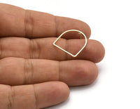 D Shape Earring, 8 Raw Brass D Shape Stud Earrings (19x19x1mm) BS 2329 A6861