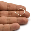 D Shape Earring, 8 Raw Brass D Shape Stud Earrings (19x19x1mm) BS 2329 A6861