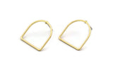 D Shape Earring, 8 Raw Brass D Shape Stud Earrings (19x19x1mm) BS 2329 A6861