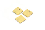 Brass Square Charm, 50 Raw Brass Tiny Square Charms With 1 Hole (8.5x0.80mm) A6788