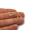 Brass Tree Charm, 24 Raw Brass Tree Charms With 1 Loop, Pendant, Findings (17x13x0.80mm) A6800