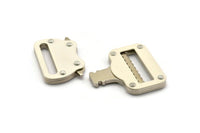 Iron Belt Buckle, Iron Adjustable Military Belt Buckle, White Belt And Bag Buckle, Locked Buckle, Lanyard Buckle, Findings (82x63x7mm) B41
