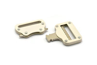 Iron Belt Buckle, Iron Adjustable Military Belt Buckle, White Belt And Bag Buckle, Locked Buckle, Lanyard Buckle, Findings (82x63x7mm) B41