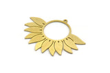 Brass Flower Charm, 4 Raw Brass Flower Shaped Charms With 1 Loop, Findings (30x40x0.60mm) SMP0150 A2249