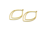 Brass Drop Charm, 2 Raw Brass Drop Shaped Charms With 1 Loop, Findings (36x23x0.80mm) SMP0151 A6892