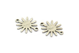 Gümüş Güneş Charm, 2 Döngülü 12 Dokulu Antik Gümüş Kaplama Pirinç Güneş Bağlantı Parçası, Bulgular (19x15x0,80 mm) M01303