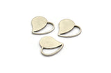 Silver Heart Charm, 12 Antique Silver Plated Brass Heart Blanks, Earrings, Findings (13x14x1mm) D1013