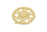 Brass Round Charm, 4 Raw Brass Star Charms With 1 Loop, Pendants, Findings (32x29x0.60mm) SMP0404