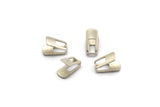 Snake Chain End, 24 Antique Silver Plated Brass 4mm End Caps For Soldering To Snake Chain Ends (8.5x4mm) B0053