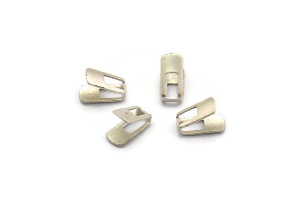 Snake Chain End, 24 Antique Silver Plated Brass 4mm End Caps For Soldering To Snake Chain Ends (8.5x4mm) B0053