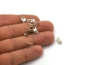 Snake Chain End, 24 Antique Silver Plated Brass 4mm End Caps For Soldering To Snake Chain Ends (8.5x4mm) B0053