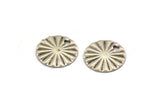 Silver Circle Charm, 24 Antique Silver Plated Brass Round Shaped Charms With 1 Hole, Findings (12x1mm) A2559