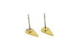 Brass Drop Earring, 10 Raw Brass Drop Shaped Stud Earrings (10x5x0.80mm) A3570