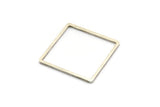 Silver Square Ring, 4 Antique Silver Plated Brass Square Connectors (35x1.5mm) D1517