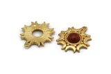 Gold Moon Charm, Gold Plated Brass Moon Pendant With 1 Loop, Stone Setting - Pad Size 10mm (32x28mm) N1291