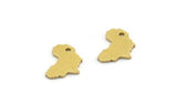 Africa Necklace Charm, Raw Brass African Continent Charms With 1 Hole, Findings (10x7x0.80mm) A0673