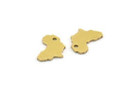 Africa Necklace Charm, Raw Brass African Continent Charms With 1 Hole, Findings (10x7x0.80mm) A0673