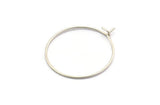 Silver Earring Wires, 24 Antique Silver Plated Brass Earring Studs, Wire Hoops (25x0.70mm) BS 2233 H1675