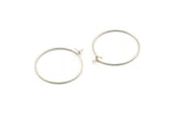 Silver Earring Wires, 24 Antique Silver Plated Brass Earring Studs, Wire Hoops (25x0.70mm) BS 2233 H1675