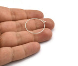 Silver Earring Wires, 24 Antique Silver Plated Brass Earring Studs, Wire Hoops (25x0.70mm) BS 2233 H1675