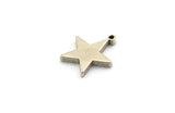 Silver Brass Star, 6 Antique Silver Plated Brass Flat Star Tags With 1 Loop (14x12.5mm) BS 1721