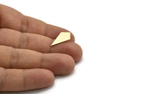 Gold Diamond Earring, 4 Gold Plated Brass Diamond Shaped Stud Earrings (21x10x0.60mm) A3046