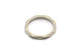 Silver Faceted Ring, 4 Antique Silver Plated Brass Faceted Rings, Connectors (20mm) N0503 S471