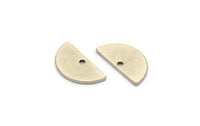 Semi Circle Pendant, 24 Antique Silver Plated Brass Semi Circle Blanks With 1 Hole (15x7.5x0.80mm) E122 H0820