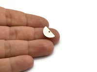 Semi Circle Pendant, 24 Antique Silver Plated Brass Semi Circle Blanks With 1 Hole (15x7.5x0.80mm) E122 H0820