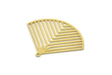 Pirinç Charm, 4 Ham Pirinç, Pirinç Kolye Uçları, Charm Kolye Uçları, Üçgen Charmlar, 1 Döngülü Pirinç Charmlar (28x34x0,60 mm) SMP0419 A3994