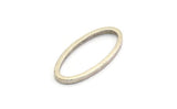 Silver Oval Charm, 12 Antique Silver Plated Brass Oval Connectors (14x28x1.4x1.8mm) BS 1739 S700