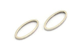Silver Oval Charm, 12 Antique Silver Plated Brass Oval Connectors (14x28x1.4x1.8mm) BS 1739 S700