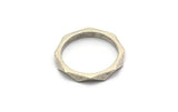 Silver Faceted Ring, 6 Antique Silver Plated Brass Faceted Rings, Connectors (15mm) N0498