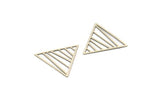 Silver Triangle Charm, 24 Antique Silver Plated Brass Triangle Charms, Pendants, Earring Findings (20mm) E024