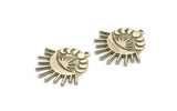 Silver Moon Charm, Antique Silver Plated Brass Sun Charm With 1 Loop, Crescent Moon Charms, Moon Phases Charms, Findings (32x32x1.5mm) N2260